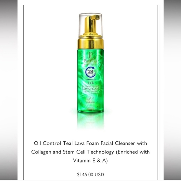 NEW-Oil Control Teal Lava Foam Facial Cleanser W/Collagen & StemCell Technology - Picture 3 of 5